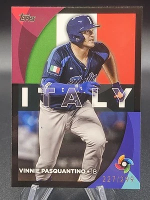 2023 TOPPS BLACK WORLD BASEBALL CLASSIC VINNIE PASQUANTINO BLACK /299 WBC-38 - Image 1 of 2
