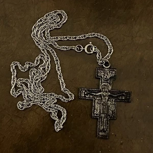 Vintage San Damiano Crucifix Pendant Necklace - Imagen 1 de 9
