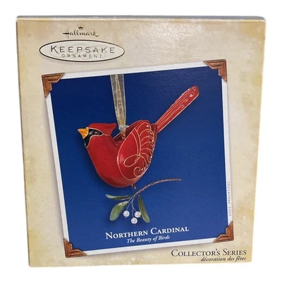 HALLMARK Keepsake 2005 NORTHERN CARDINAL Ornament THE BEAUTY OF BIRDS #1 New NIB - Image 1 of 4