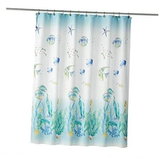  por Saturday Knight Ltd. Cortina de chuveiro aquarela Ocean, multicolorida, 70x72  - Imagem 1 de 4