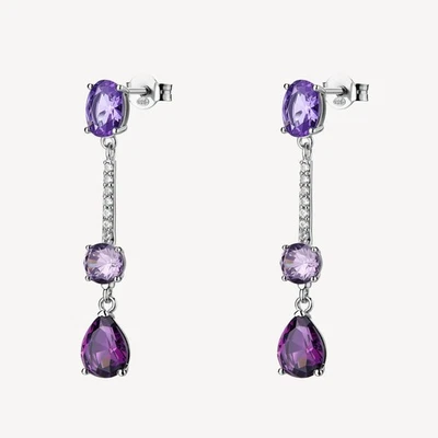 BROSWAY FANCY ORECCHINI PENDENTI CON ZIRCONI IN ARGENTO 925 FMP133 MAGIC PURPLE - Immagine 1 di 4