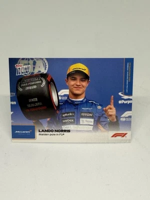 2021 Topps Now Formula One F1 Lando Norris 058 Maiden Pole In F1 McLaren - Image 1 of 2
