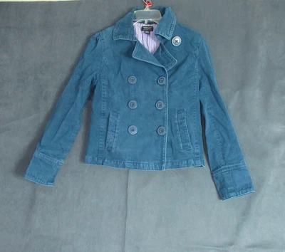 American Eagle Blazer Women Medium Blue Double Breasted Jacket Granola Girl Boho - Image 1 of 4