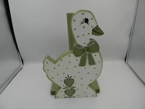 Vintage Wooden Duck Paper Towel Holder Hand Painted Country Farmhouse Decor - Picture 1 of 7