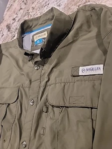 Magellan Sportswear Men's Long Sleeve Vented Fishing Shirt  Size L Olive Green - Picture 1 of 8