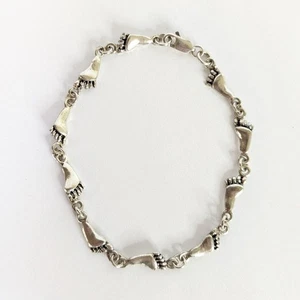 Fußabdruck Sterlingsilber 925 Gliederarmband 7,5 cm - Bild 1 von 4