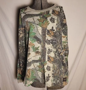 Vintage 90s Y2K Camo Harley Davidson Long Sleeve Shirt XL Walls T Shirt - Bild 1 von 12