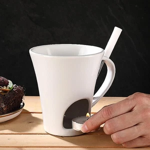 Chocolate Fondue Mug with Fork Kitchen Appliances for Candy Snack Date Night - Picture 1 of 7