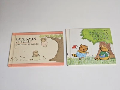 2 Vintage ROSEMARY WELLS Benjamin & Tulip Timothy Goes to School CHILDRENS BOOKS - Image 1 of 4