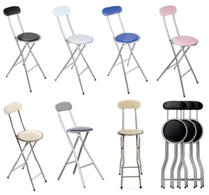 Portable Folding Breakfast Bar Stool Seat Space Saving Light Weight Home Office - Picture 1 of 23