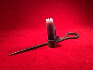 RARE CIVIL WAR ERA TOMMY STICK HAND FORGED IRON CANDLE HOLDER - GREAT CONDITION - Bild 1 von 9