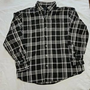 Harley Davidson Flannel Jacket Men XL Plaid Shirt Shacket Button Up With Pocket - Picture 1 of 16