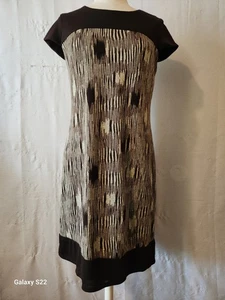 Sandra Darren Womens Brown And White Steath Dress Size Small - Picture 1 of 15