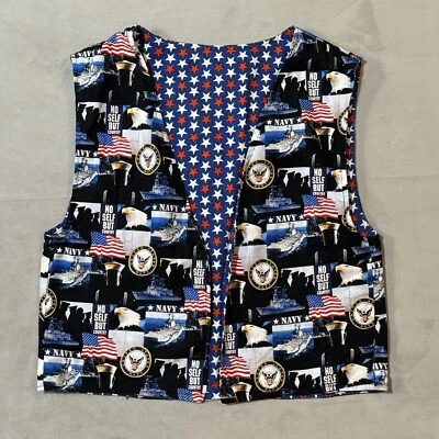 Colete masculino da Marinha dos EUA bandeira média águia América sem botões feito à mão terno social - Imagem 1 de 4