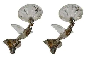 BORIS LACROIX rare pair of French 1930 Art Deco wall sconces        ..... France - Picture 1 of 13