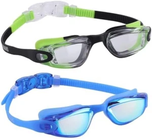 Kids Swim Goggles, Pack of 2 Swimming Goggles for Children Boys & Girls Age 3-14 - Picture 1 of 1
