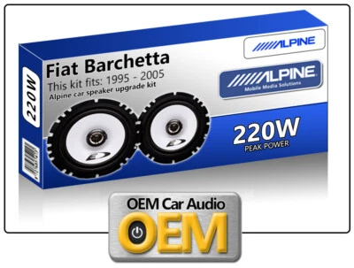 Fiat Barchetta Front Door speakers Alpine 17cm 6.5" car speaker kit 220W Max - Image 1 of 2