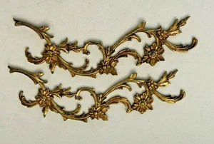 Rare Vintage 2-Piece Set Brass Wall Art Plaques Pediments - Picture 1 of 6