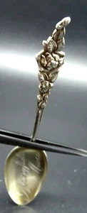 Springfield Massachusetts. Mayflower State Flower 4 " Sterling Souvenir Spoon   - Picture 1 of 4