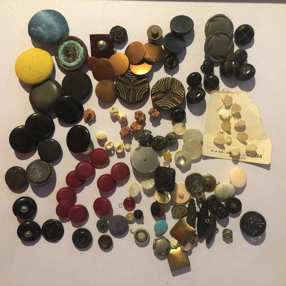 Vintage Shank Button Mixed Lot Bakelite Cellulose Plastic 1930s - 70s - Image 1 of 4