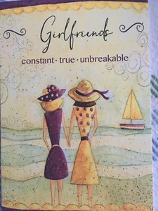 New Blue Mountain Arts Card GIRLFRIENDS/ CONSTANT* TRUE*UNBREAKABLE - Picture 1 of 3
