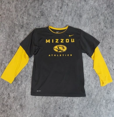Camisa Mizzou Missouri Tigers para mujer 14 16 Nike Dri Fit manga larga en capas Foto 1 de 4
