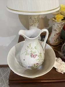 Jarra/tazón floral de primavera Belleek mariposa libélula Ladybug - Imagen 1 de 10