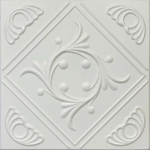 Azulejos de techo para decoración del hogar pegamento R2w corona de aneta blanco paquete liso/32 (84.48sf) - Imagen 1 de 2