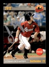 LOGAN SCHAFER SIGNED 2012 MULTIAD SPORTS NASHVILLE SOUNDS #34 ON-CARD AUTO