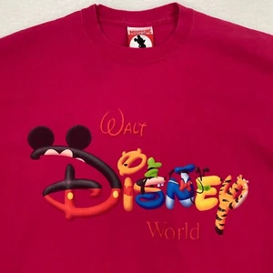 Vtg Walt Disney World USA Made Shirt M Spell Out Mickey Mouse Goofy 90s - Picture 1 of 10