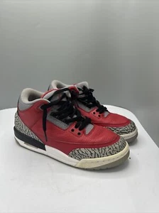 Nike Air Jordan 3 Retro Talla 7Y 8.5 Mujer Unite Rojo Fuego Cemento CQ0488-600 - Imagen 1 de 11
