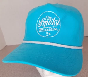 Ole Smoky Tennessee Whiskey Cap / Hat Rope Snap Back TN Moonshine Whisky Aqua - Picture 1 of 7