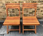 Old Habitat (Before Argos ) Folding Teak Chairs / Sanded And Oiled X2 Rrp £560