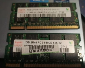 2 ram Hynix da 1GB DDR2 (Pc2-5300s) Memoria RAM - Foto 1 di 1
