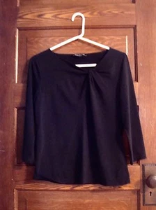 Women's Top 3/4 Sleeve Black - Picture 1 of 3