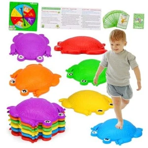 Kids Stepping Stones 6Pcs Frog Balance Stones Outside Game Ages 3-5 4-8 - Picture 1 of 7
