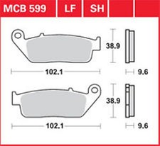 KR Bremsbeläge Satz vorne MCB 599 für YAMAHA VP 125 08-11 Brake Pads front