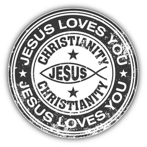 Adesivo decalcomania paraurti auto cristiano Gesù ti ama religione 5" x 5" - Foto 1 di 1