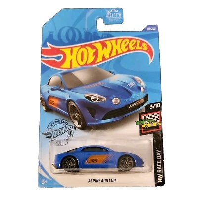 Hot Wheels #80 HW 2020 Race Day 3/10 Alpine A110 Cup azul con rueda de radios Pr5 gris Foto 1 de 4