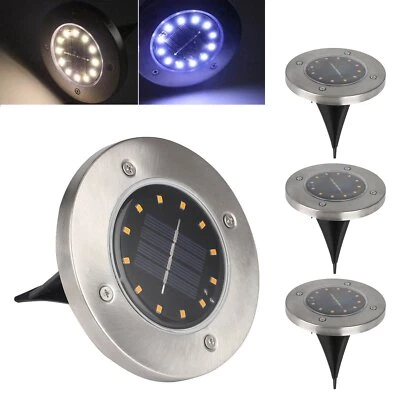 4Pcs/Set 12LED Solar Bodeneinbaustrahler Garten Lampe Bodenstrahler Solarleuchte - Bild 1 von 4