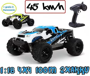 B-Ware Blij´r Speed´r Blau ferngesteuertes RC Auto 45 km/h, 1:18, 2 Akkus Allrad - Bild 1 von 12