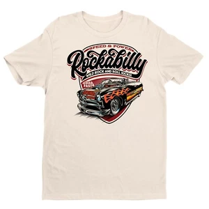 Camiseta Speed & Power Rockabilly, camisa de carreras de viaje por carretera, camisa de regalo de novio - Imagen 1 de 6