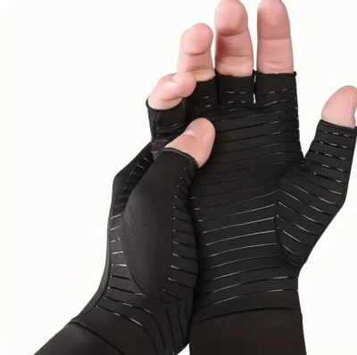 Copper Arthritis Compression Gloves Hand Support Pain Relief Joint Self Care - Image 1 of 4