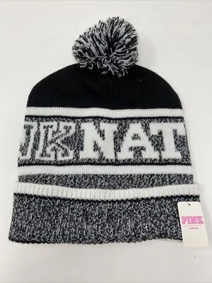 Victoria's Secret розовый нации Beanie шляпа Pom-Pom женщин один размер черный/белый новый с Ярлыками - Изображение 1 из 2