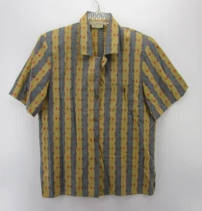 VINTAGE Gant Top Women 6 Blue Yellow Button Up Shirt Southwestern 80s USA * - Picture 1 of 11