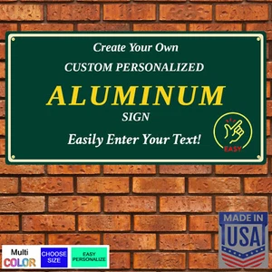 Custom Personalized 24"x12" ALUMINUM SIGN - Indoor/Outdoor - Forest Green - USA - Bild 1 von 20