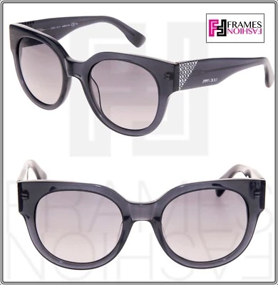 JIMMY CHOO OLA Translucent Grey Crystal Mirrored Square Sunglasses Ola/S Women - Image 1 of 4