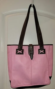 CLAVA LEATHER RARE PINK VACHETTA TOTE PURSE-LARGER SIZE - Picture 1 of 24