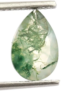 Faceted Cut Moss Agate Pear 10X7mm Healing Gemstone Birthday Gift 1.5 Ct. - Picture 1 of 3