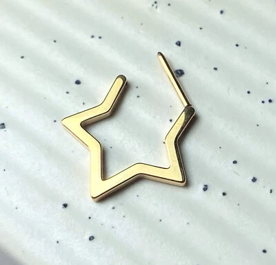 1pc Titanium Star Hinged Segment Ring Hoop Septum Nipple Helix Nose Body Jewelry - Image 1 of 4